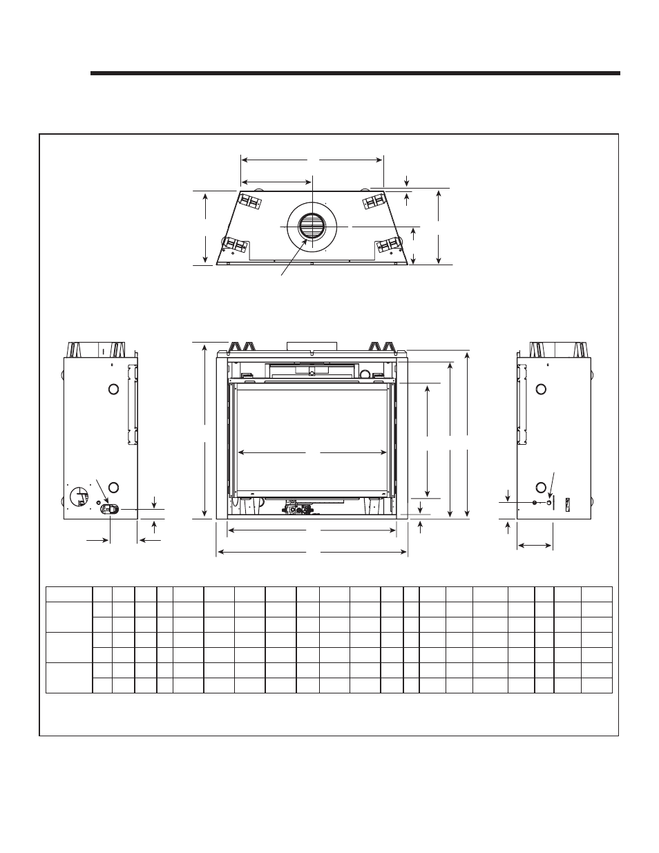 Reference materials, A. appliance dimension diagram | Heat & Glo Fireplace SL-550TV-IPI-E User Manual | Page 39 / 47