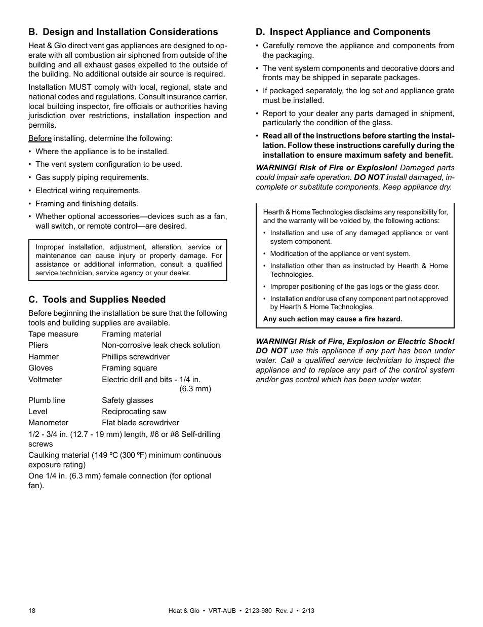 Heat & Glo Fireplace VRT-BZ-P-AUB User Manual | Page 18 / 76