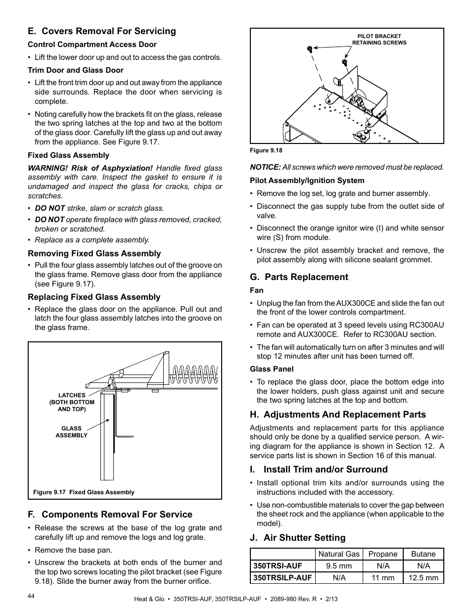 Heat & Glo Fireplace Heat & Glo 350TRSILP-AUF User Manual | Page 44 / 80