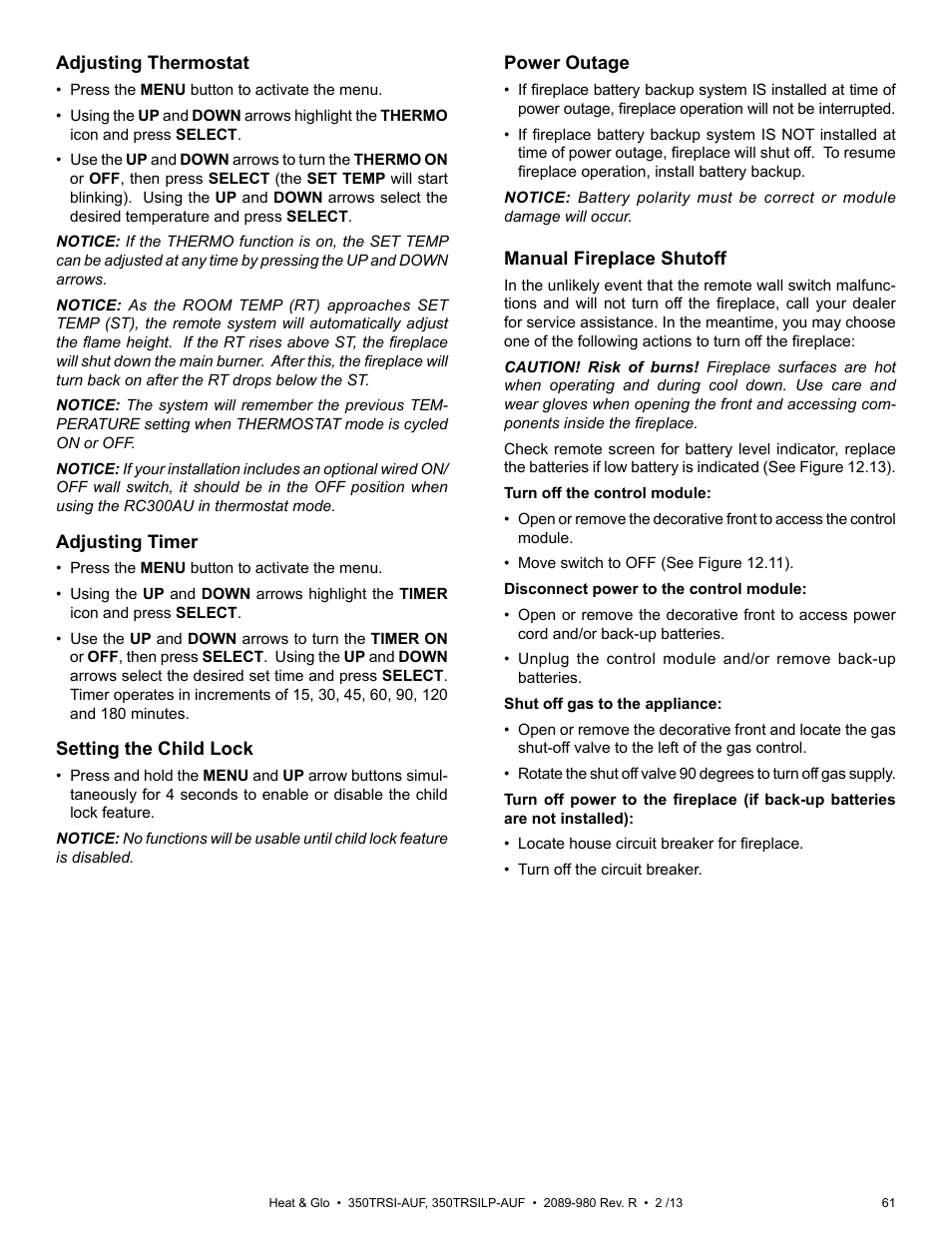 Heat & Glo Fireplace Heat & Glo 350TRSILP-AUF User Manual | Page 61 / 80