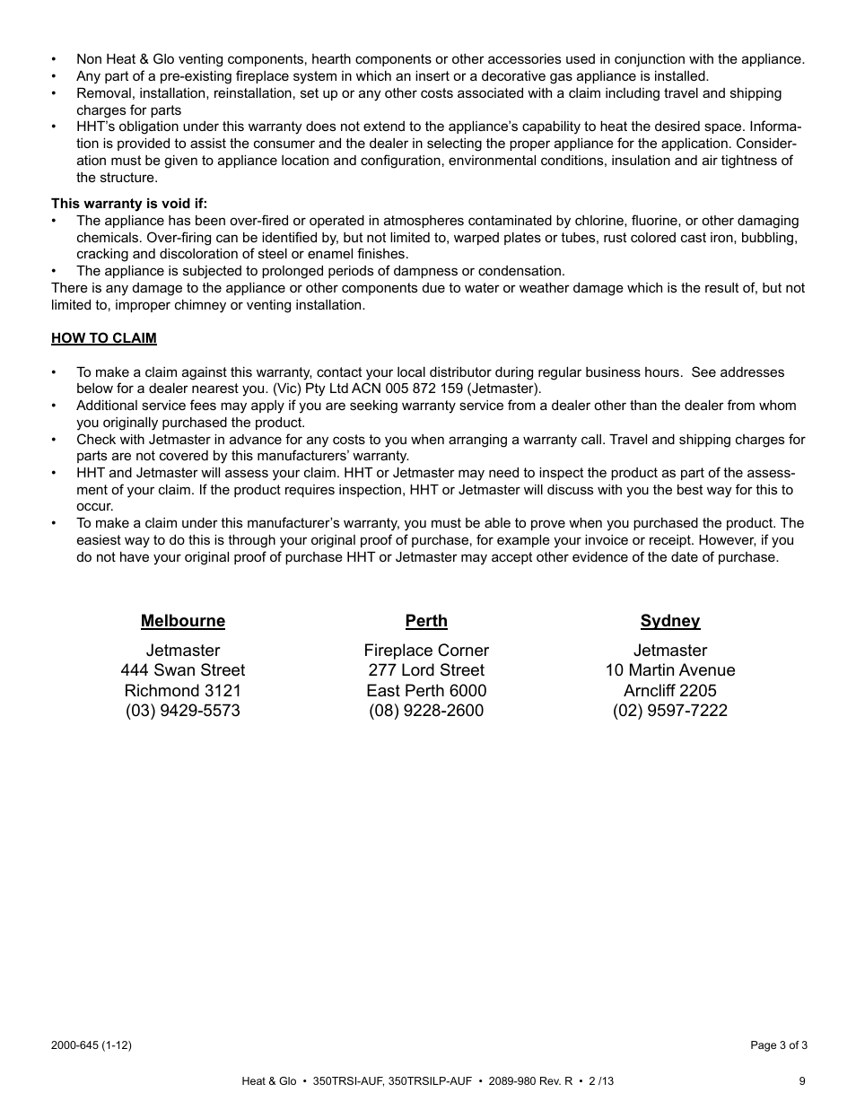 Heat & Glo Fireplace Heat & Glo 350TRSILP-AUF User Manual | Page 9 / 80