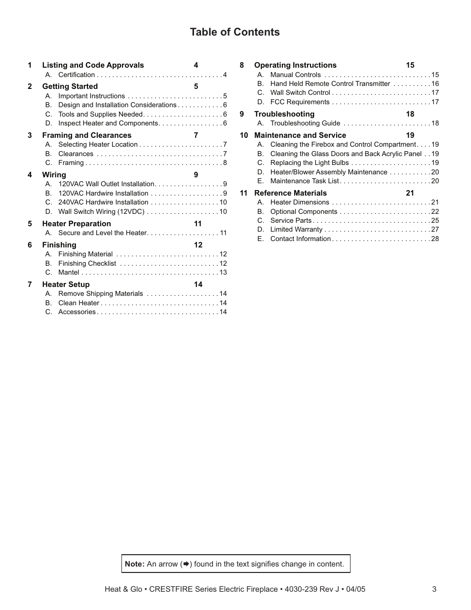 Heat & Glo Fireplace CRESTFIRE CF550EV User Manual | Page 3 / 26