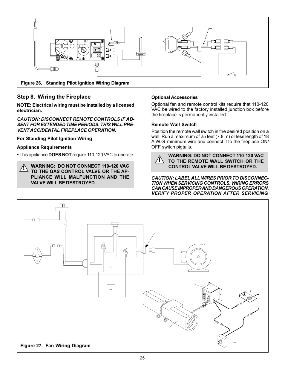 Step 8. wiring the fireplace | Heat & Glo Fireplace 7000XLS User Manual | Page 21 / 25