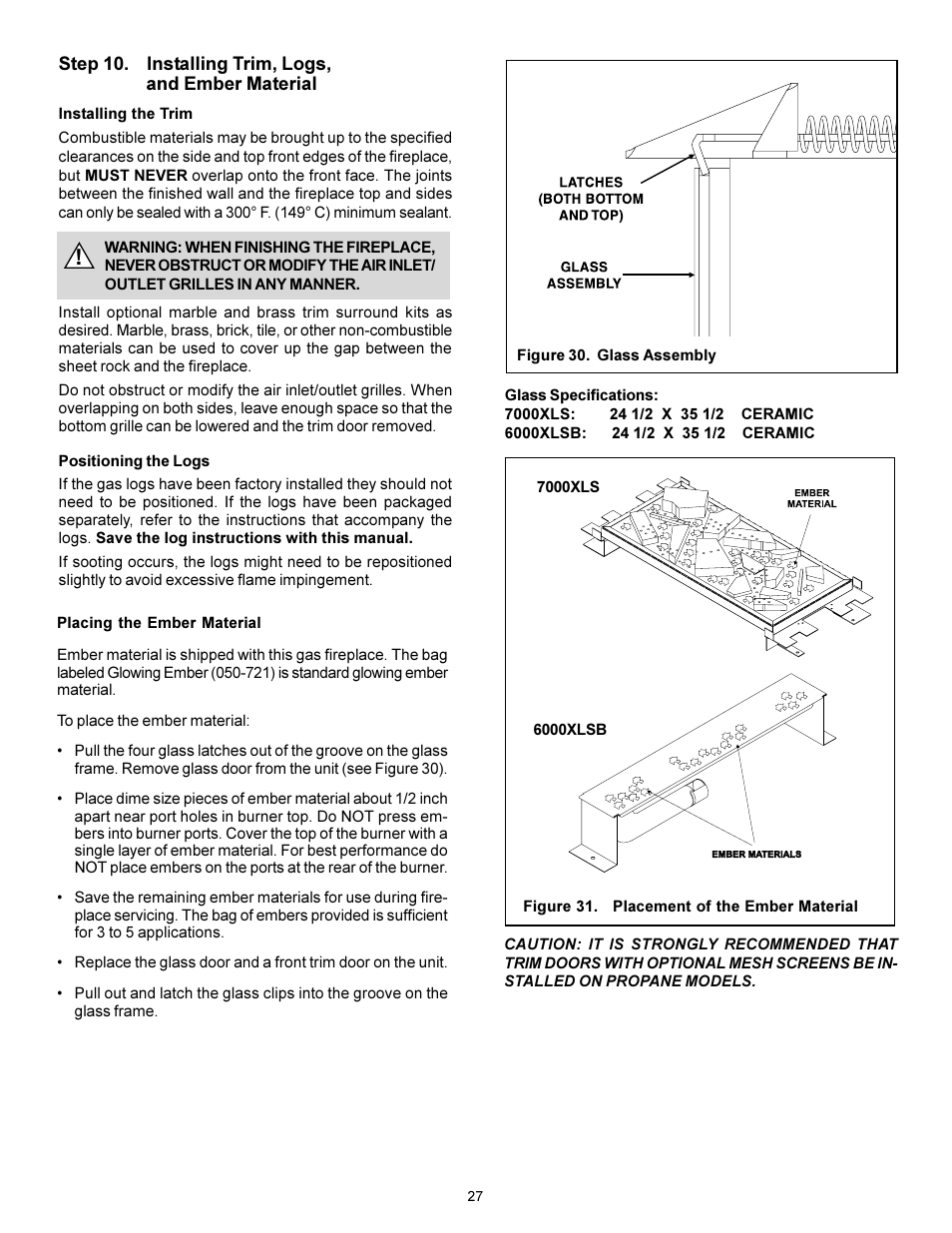 Heat & Glo Fireplace 7000XLS User Manual | Page 23 / 25