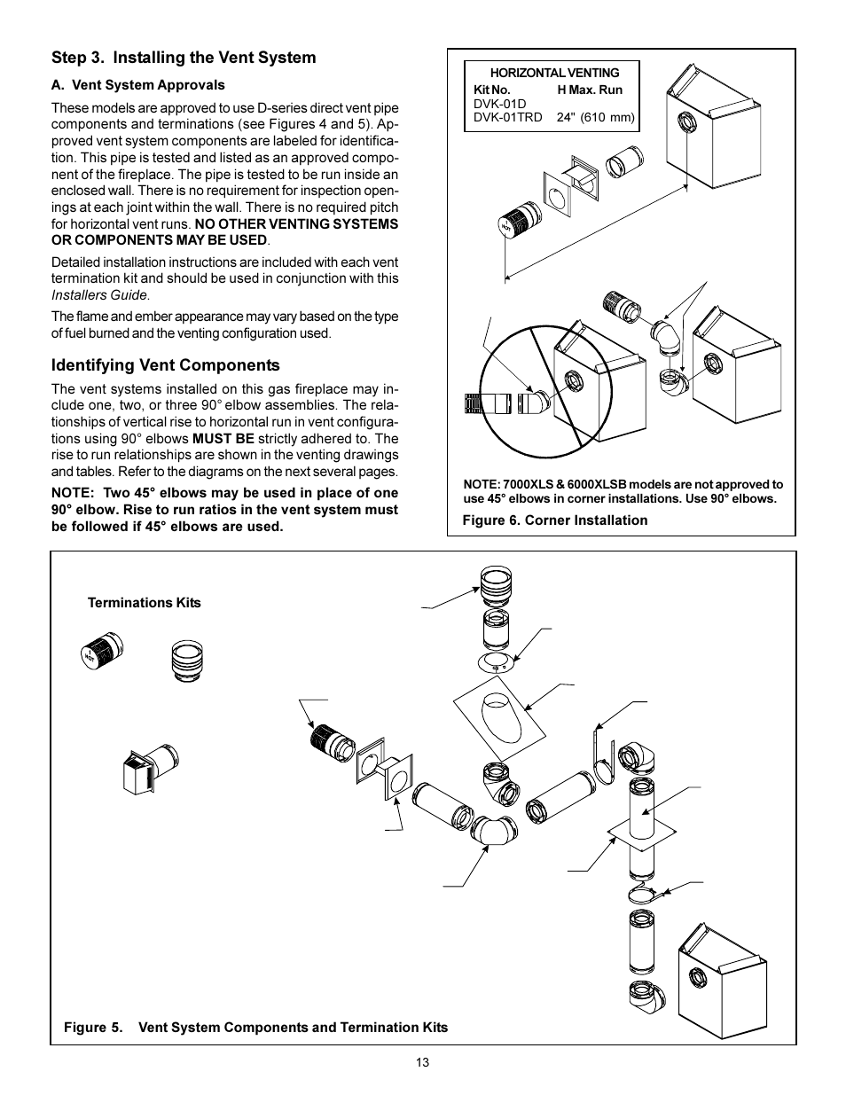 Step 3. installing the vent system, Identifying vent components | Heat & Glo Fireplace 7000XLS User Manual | Page 9 / 25