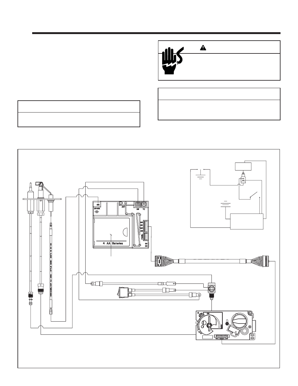 Caution, Warning, Electrical information | A. ignition system wiring | Heat & Glo Fireplace VRTIKL-AU User Manual | Page 22 / 40