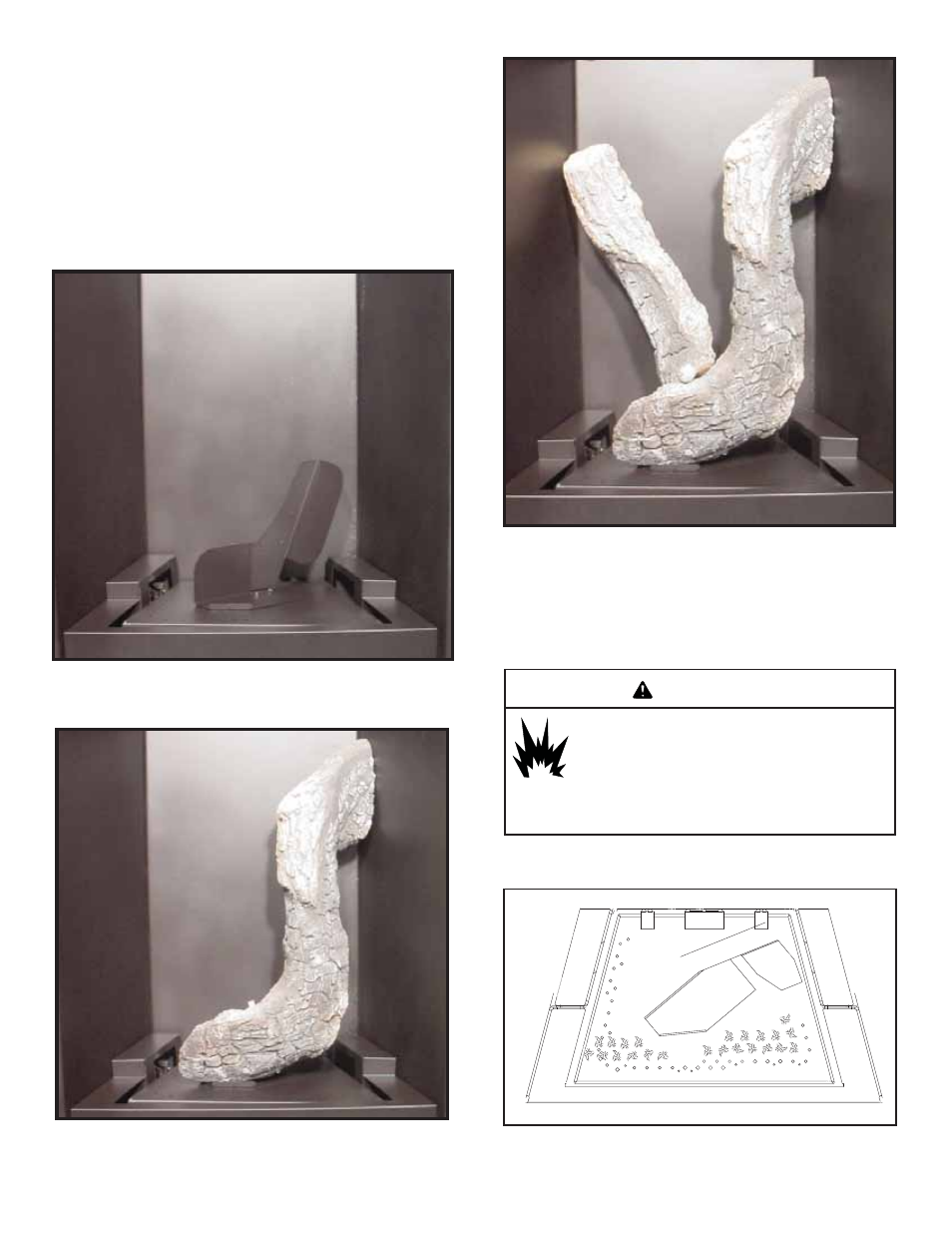 Warning, G. positioning the logs, H. placing mineral wool | Heat & Glo Fireplace VRTIKL-AU User Manual | Page 26 / 40