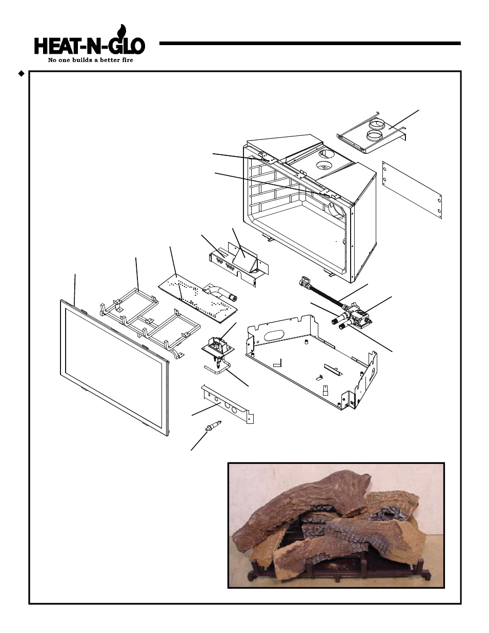 Fb-in, cfx-in-b, Service parts | Heat & Glo Fireplace HEAT-N-GLO FB-IN User Manual | Page 7 / 23