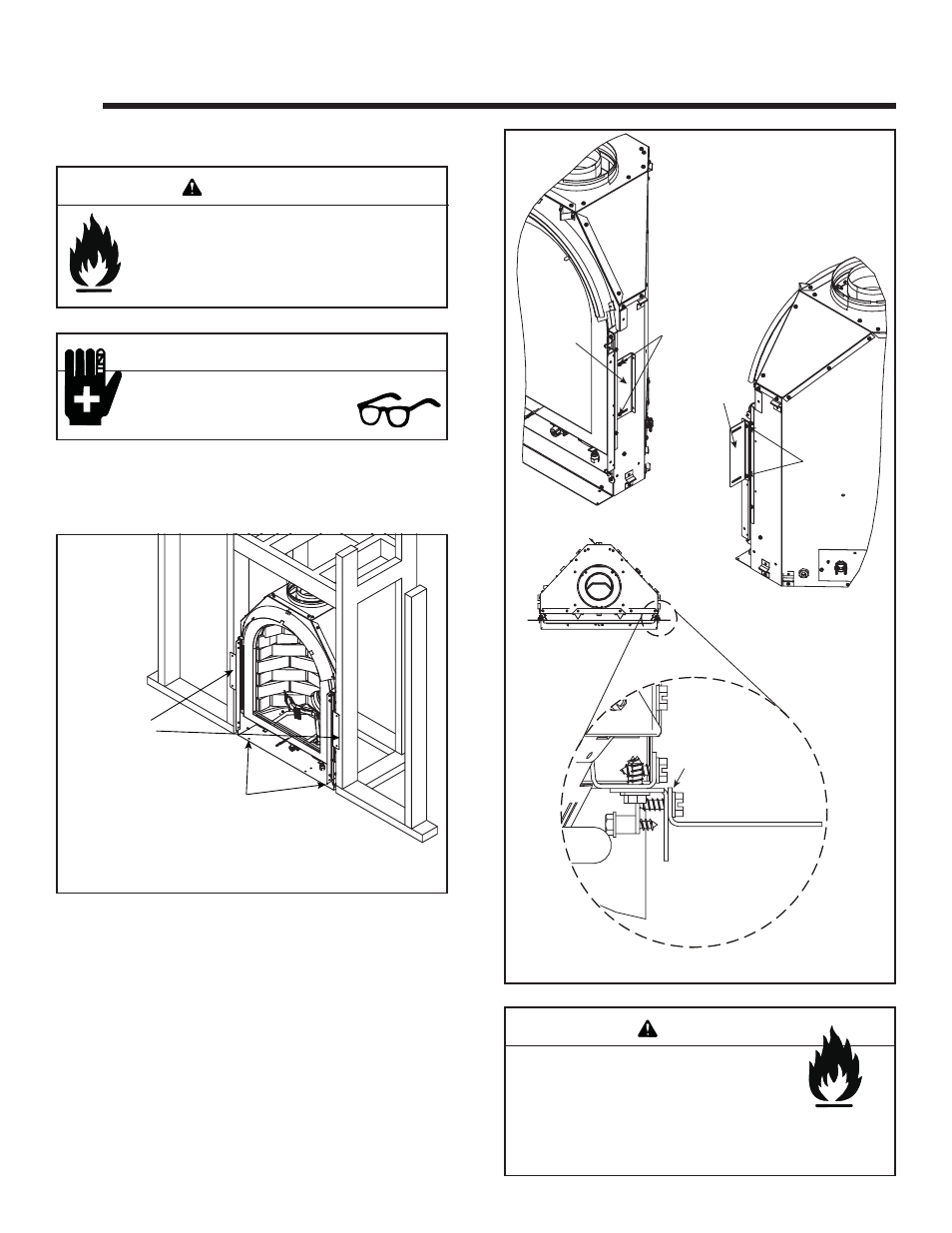 Appliance preparation caution, Warning | Heat & Glo Fireplace CRESCENT II User Manual | Page 19 / 54
