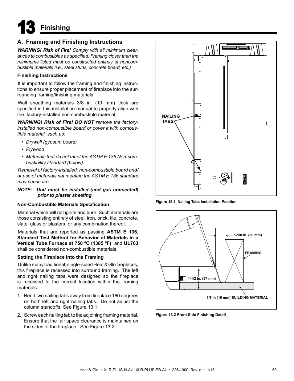 Finishing | Heat & Glo Fireplace XLR-PLUS-PB-AU User Manual | Page 53 / 77