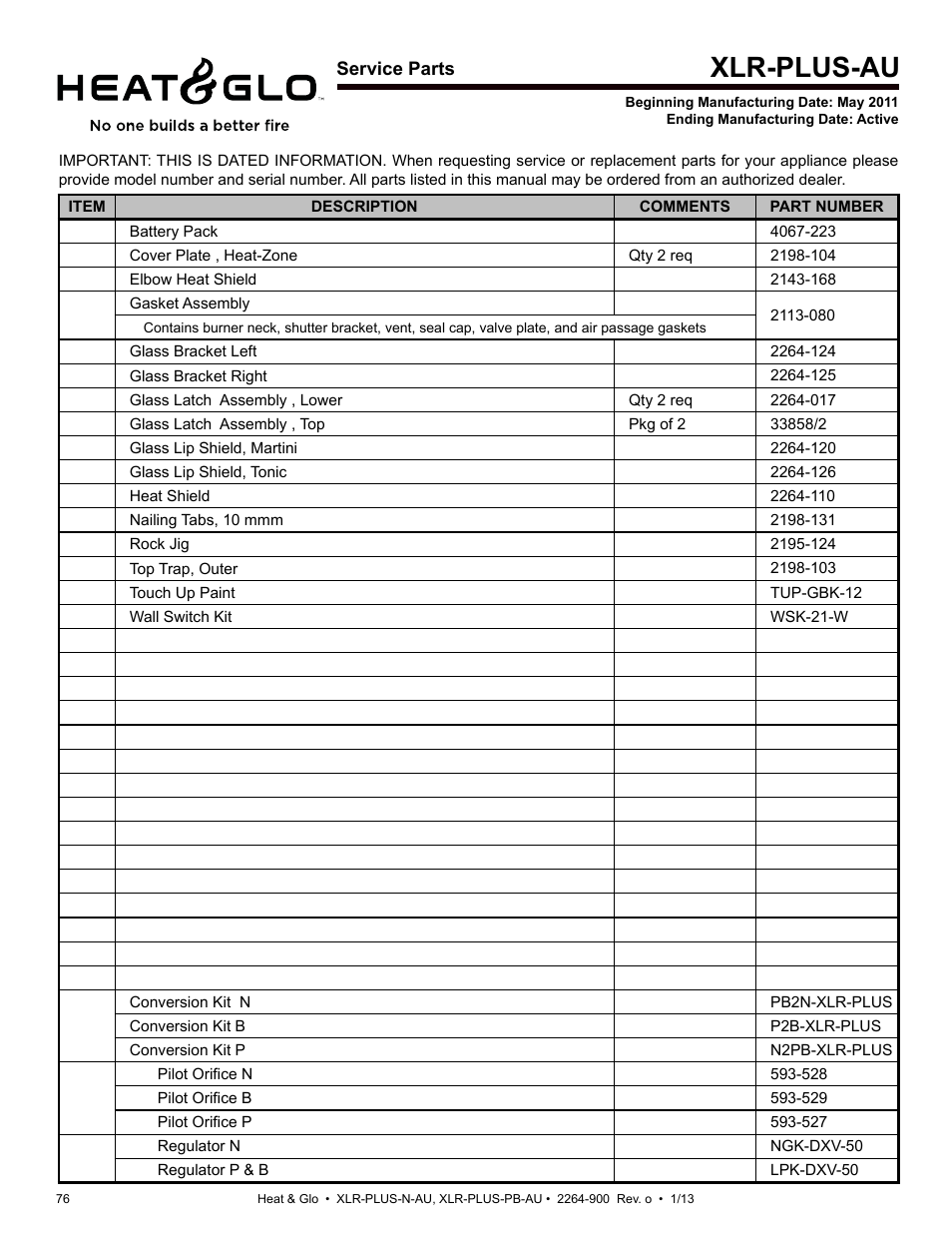 Xlr-plus-au | Heat & Glo Fireplace XLR-PLUS-PB-AU User Manual | Page 76 / 77