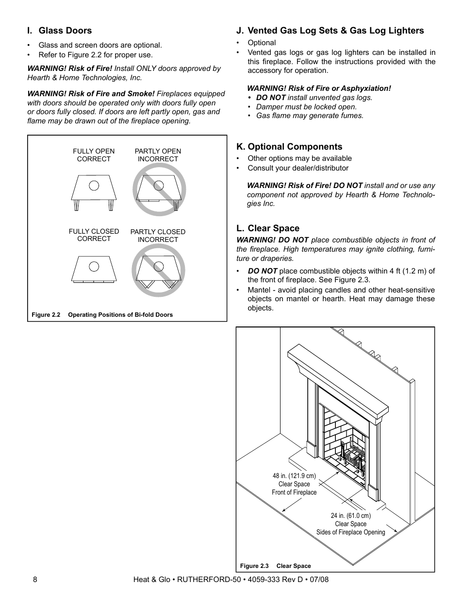 Heat & Glo Fireplace RUTHERFORD 50 User Manual | Page 8 / 48