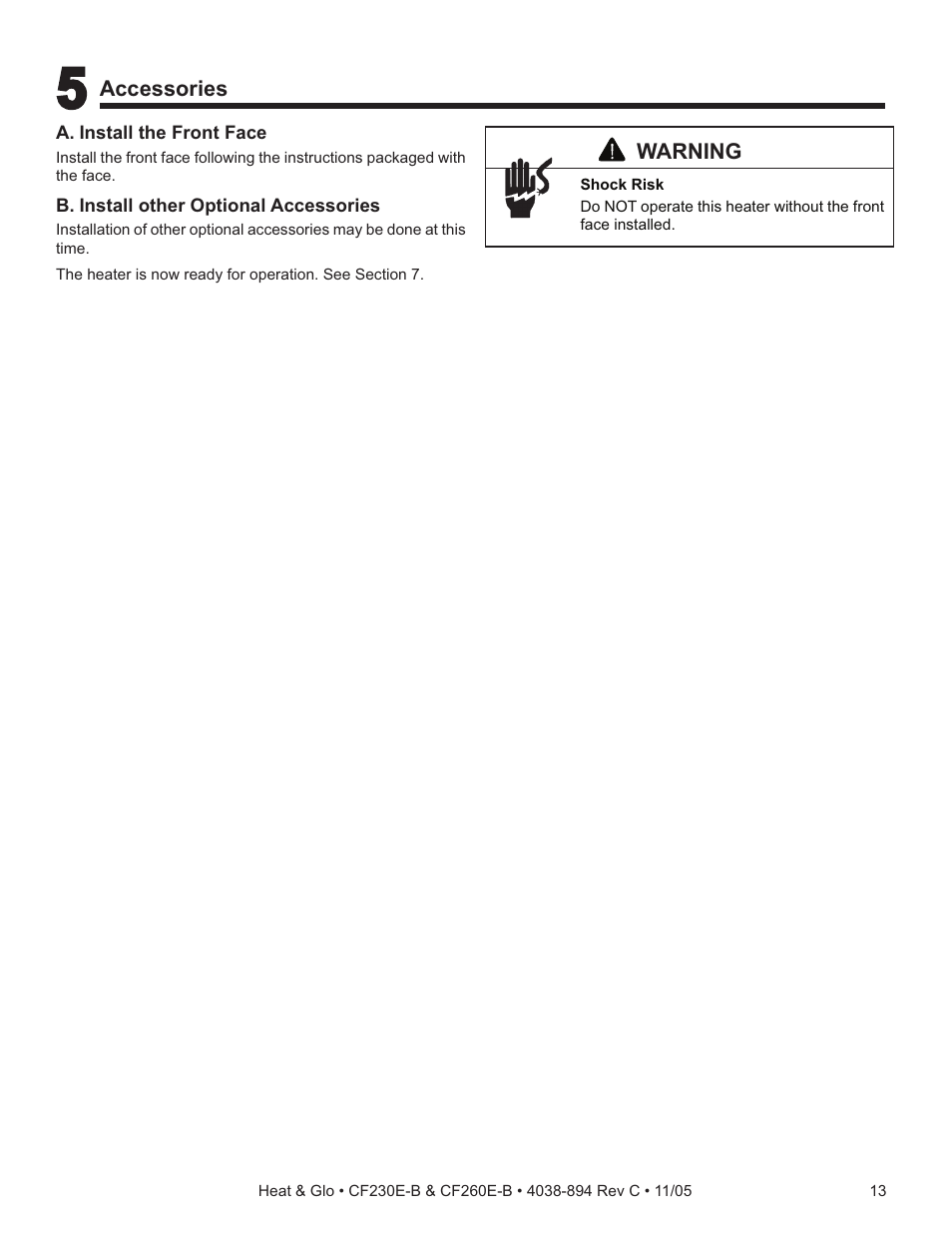 Heat & Glo Fireplace CF260E-B User Manual | Page 13 / 24