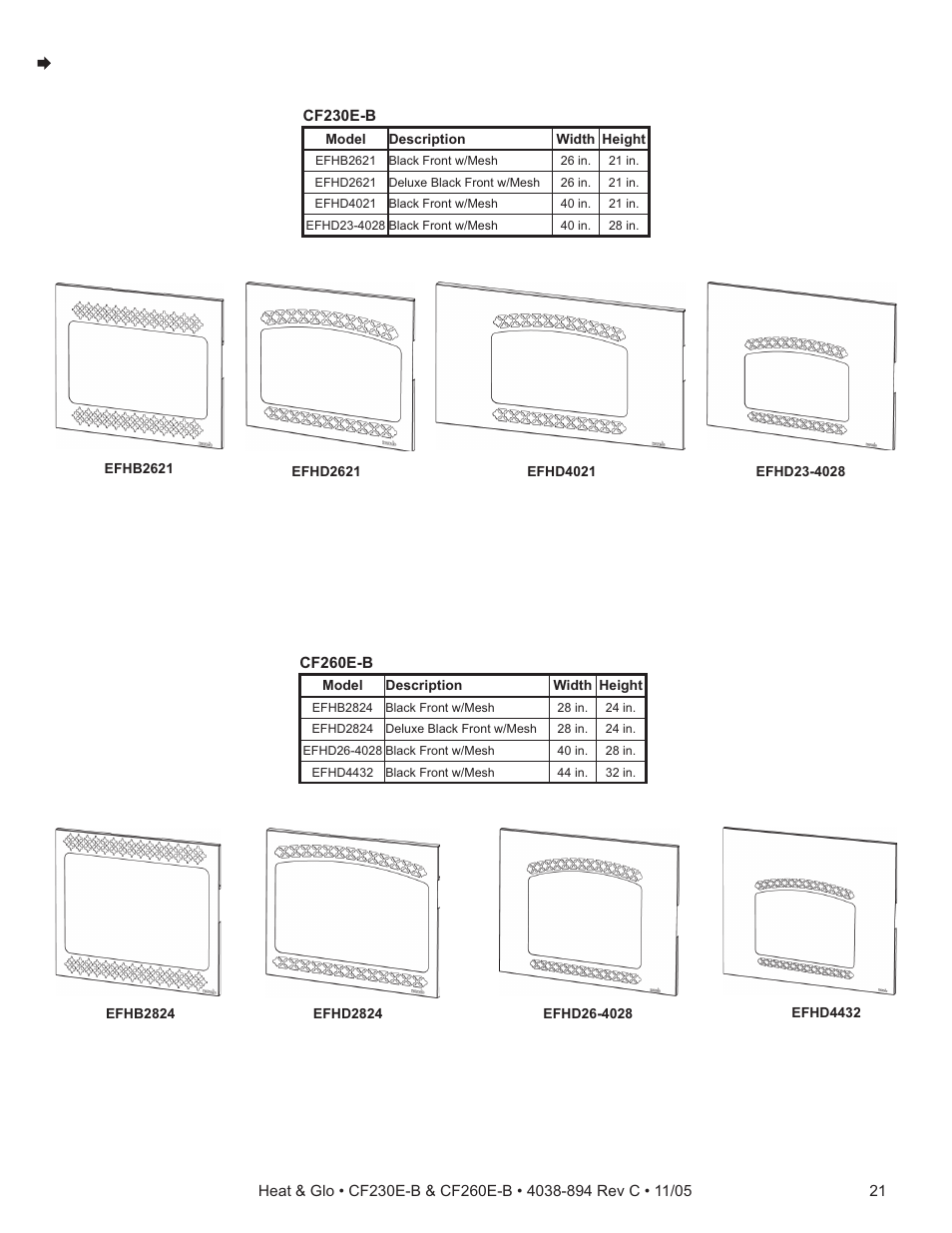 Heat & Glo Fireplace CF260E-B User Manual | Page 21 / 24