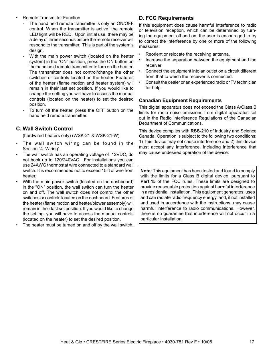 Heat & Glo Fireplace HEAT & GLO CF550E-B User Manual | Page 17 / 26