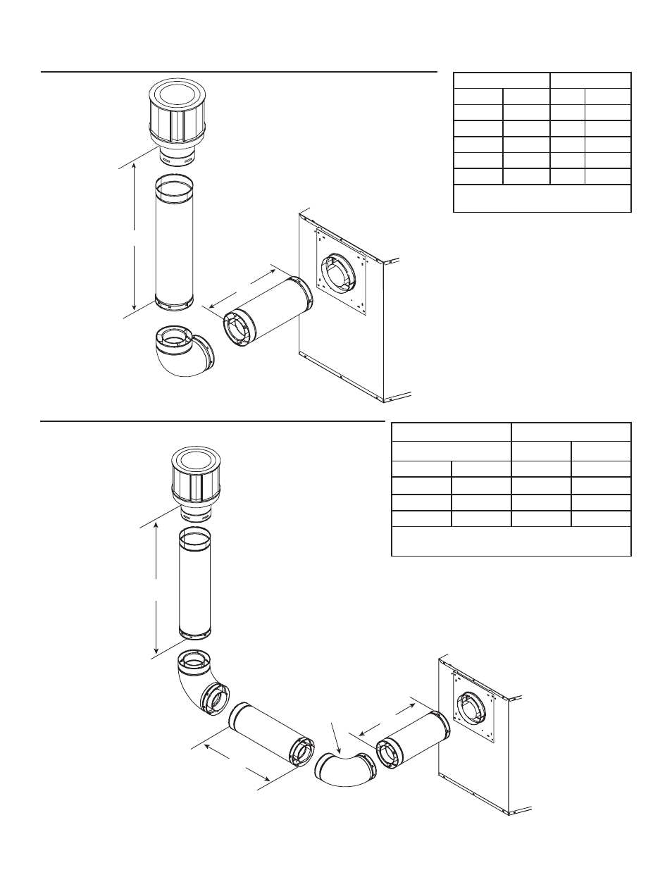 Rear vent - vertical termination one elbow, Two elbows | Heat & Glo Fireplace Heat & Glo 6000GL-IPI-R User Manual | Page 31 / 67