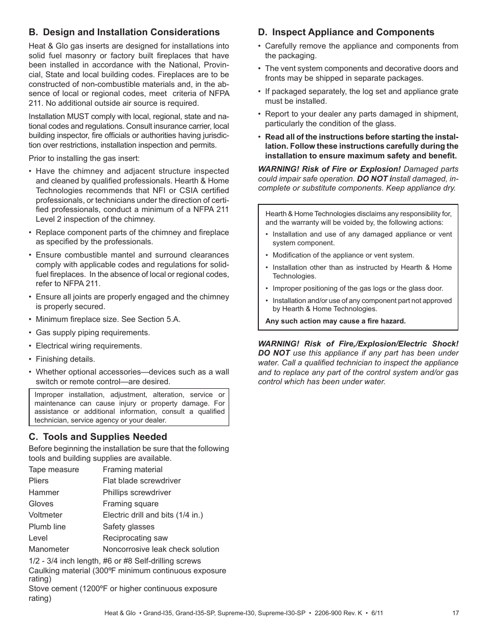 Heat & Glo Fireplace SUPREME-I30 User Manual | Page 17 / 43