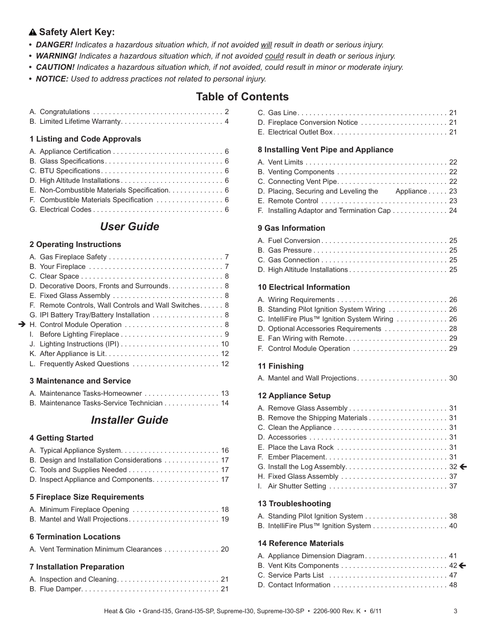 Heat & Glo Fireplace SUPREME-I30 User Manual | Page 3 / 43