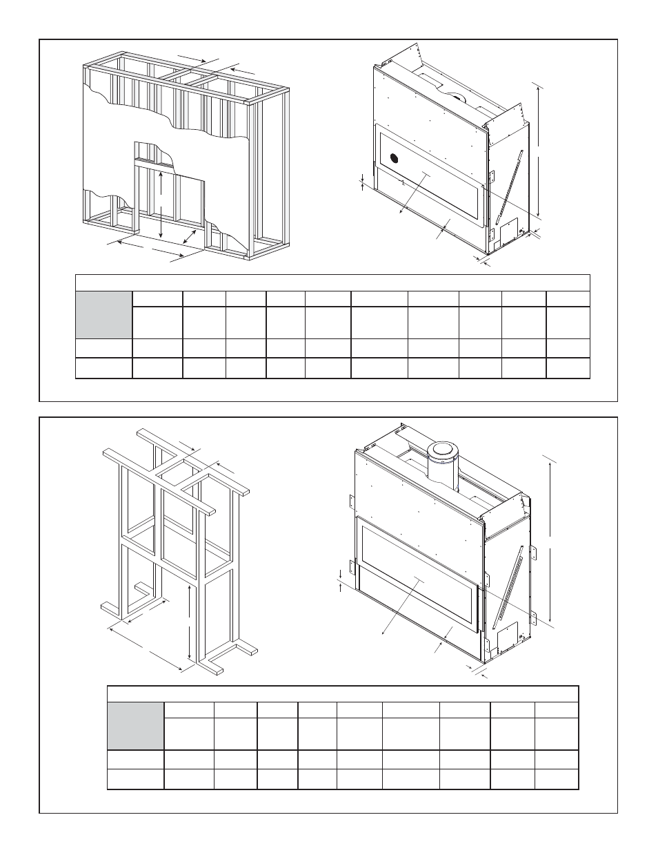 Minimum framing dimensions | Heat & Glo Fireplace RED40ST User Manual | Page 19 / 78