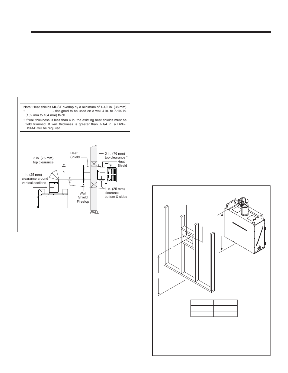 Vent clearances and framing | Heat & Glo Fireplace RED40ST User Manual | Page 30 / 78