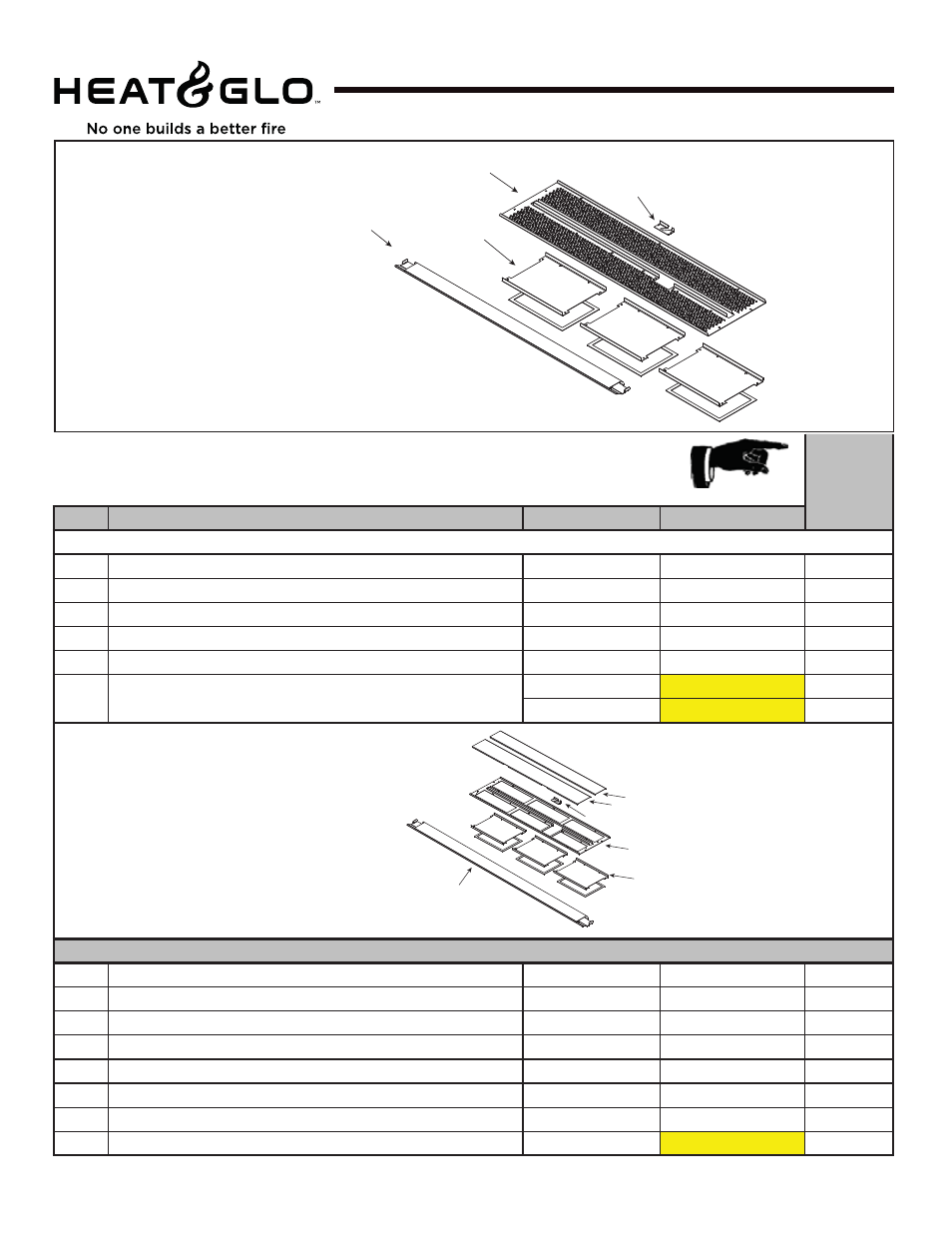 Red40, Service parts, Stocked at depot | Heat & Glo Fireplace RED40ST User Manual | Page 74 / 78