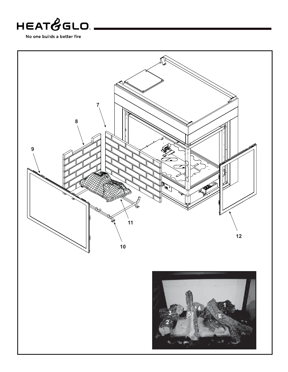 Rcor-hv-ipi, Service parts | Heat & Glo Fireplace LCOR-HV-IPI User Manual | Page 10 / 46