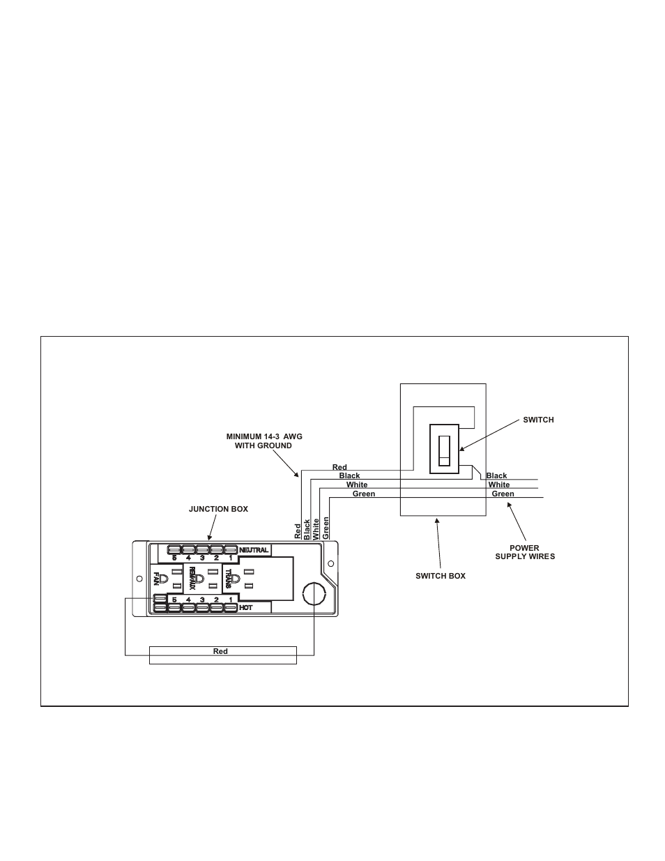 Wall switch installation for fan (optional), Figure 38. junction box wired to wall switch | Heat & Glo Fireplace LCOR-HV-IPI User Manual | Page 39 / 46
