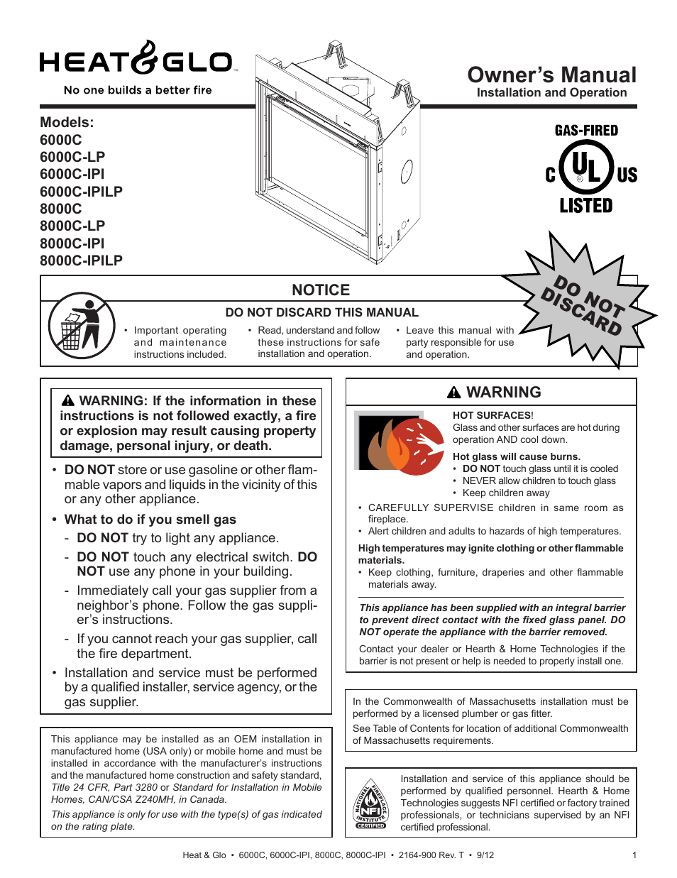 Heat & Glo Fireplace Heat & Glo Fireplace 6000C User Manual | 86 pages