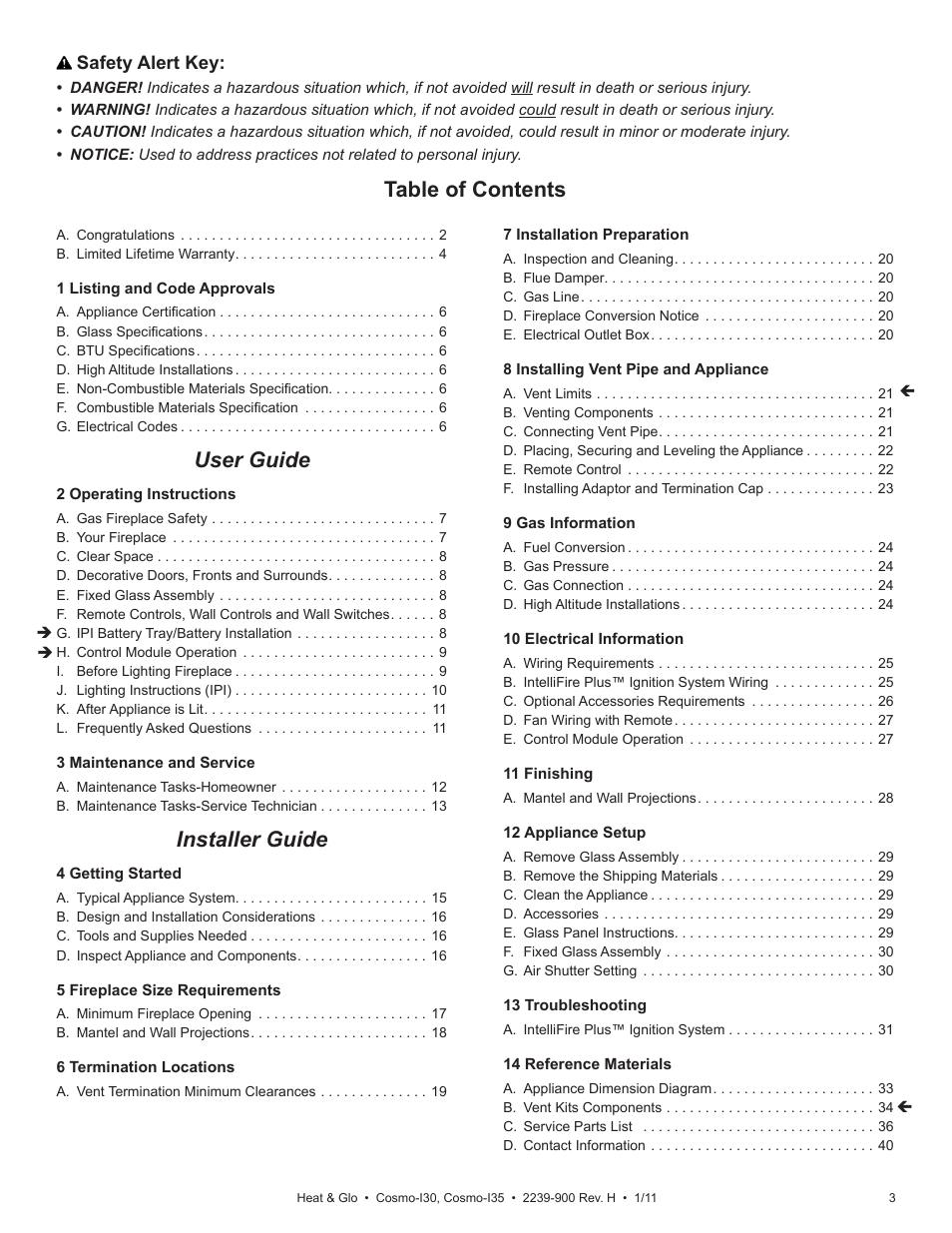 Heat & Glo Fireplace Heat & Glo Cosmo-130 User Manual | Page 3 / 35