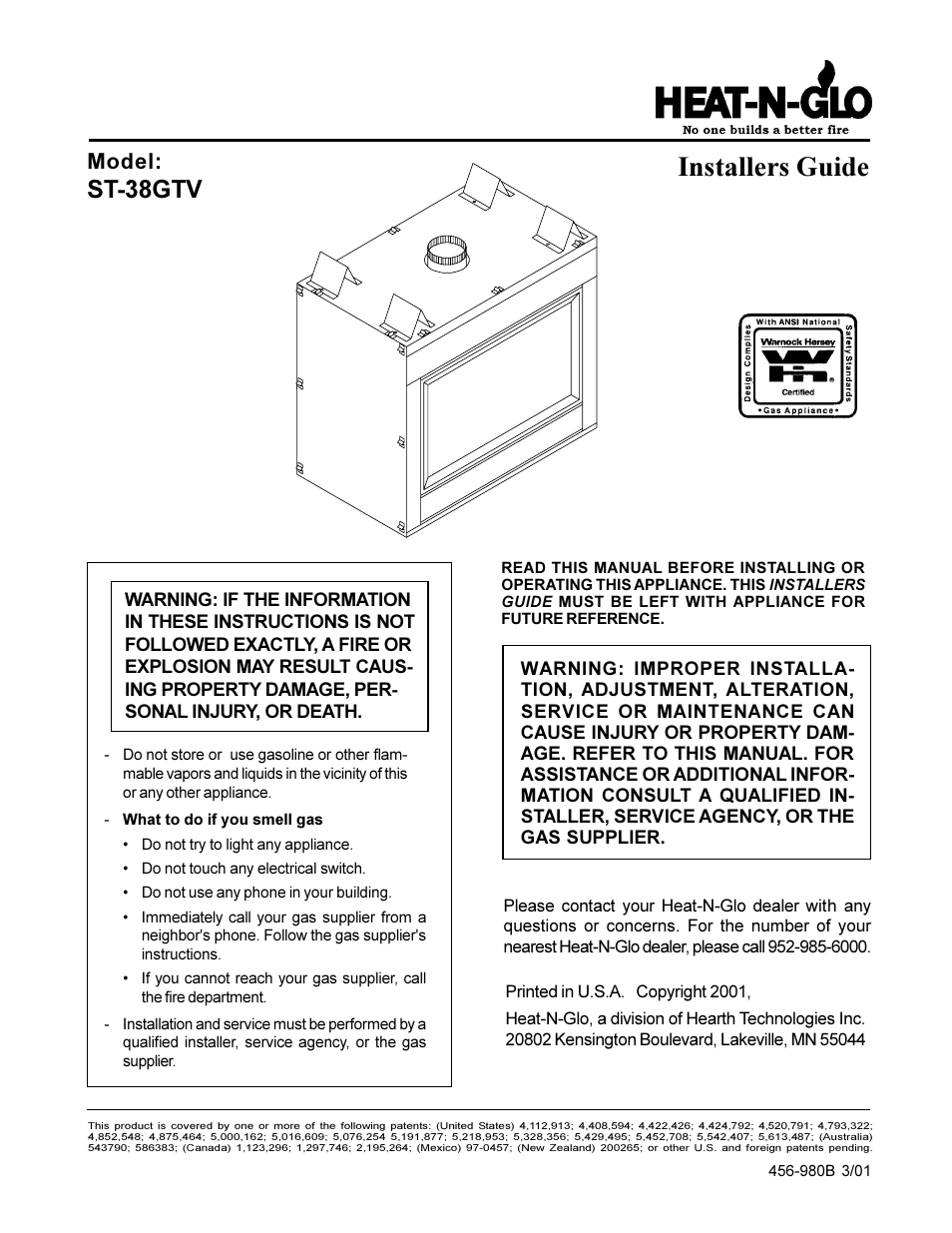 Heat & Glo Fireplace ST-38GTV User Manual | 18 pages