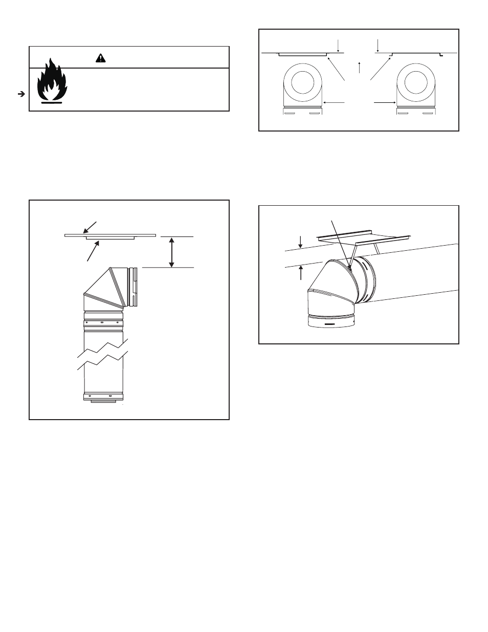 Warning, B. continue adding vent components, C. install support brackets | Heat & Glo Fireplace CERONA-36 User Manual | Page 14 / 65