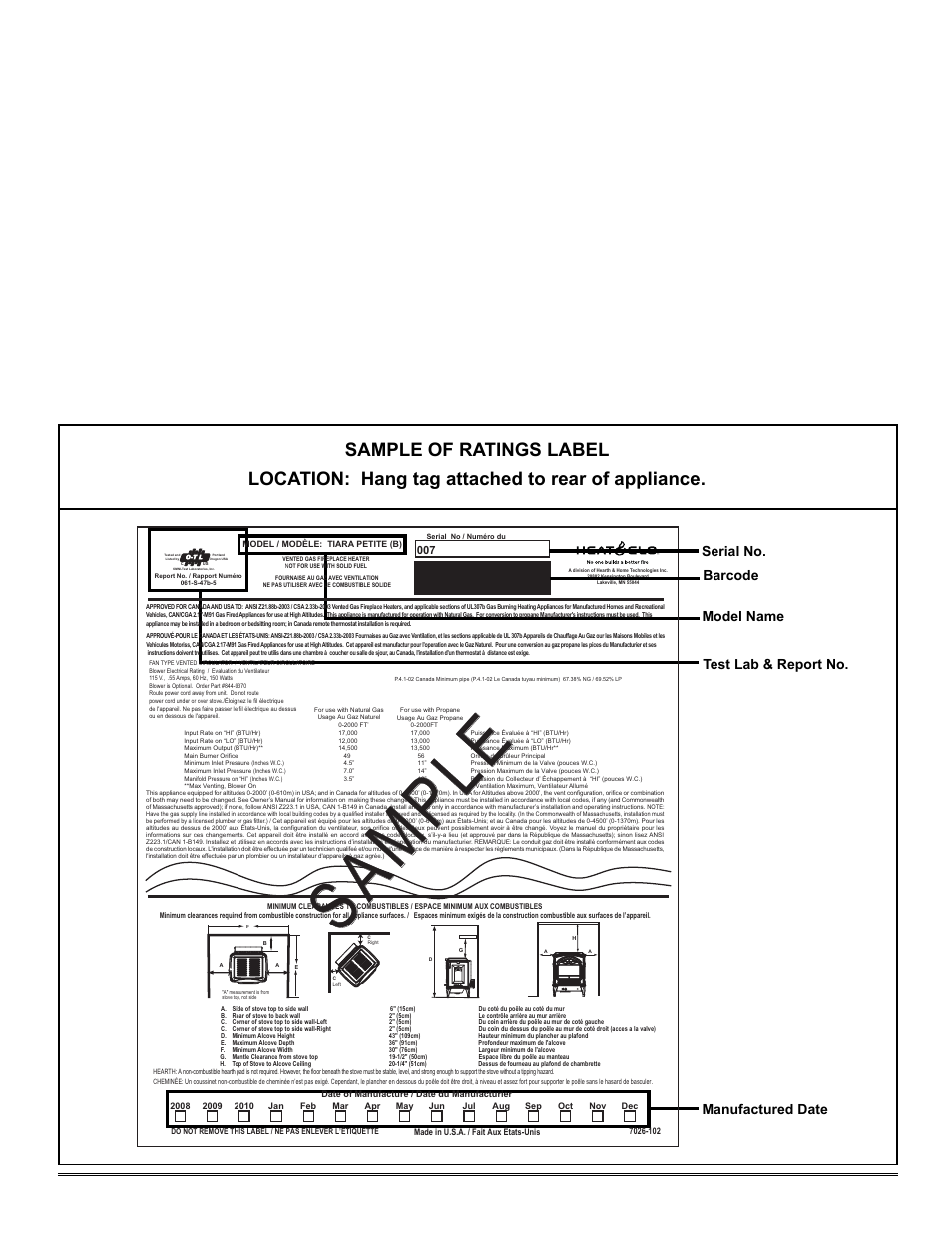 Barcode | Heat & Glo Fireplace TIARAP-CES User Manual | Page 2 / 56