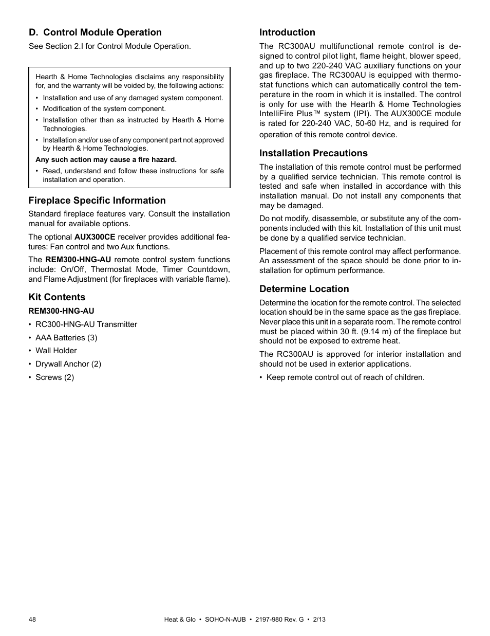 Heat & Glo Fireplace 2197-980 User Manual | Page 48 / 69