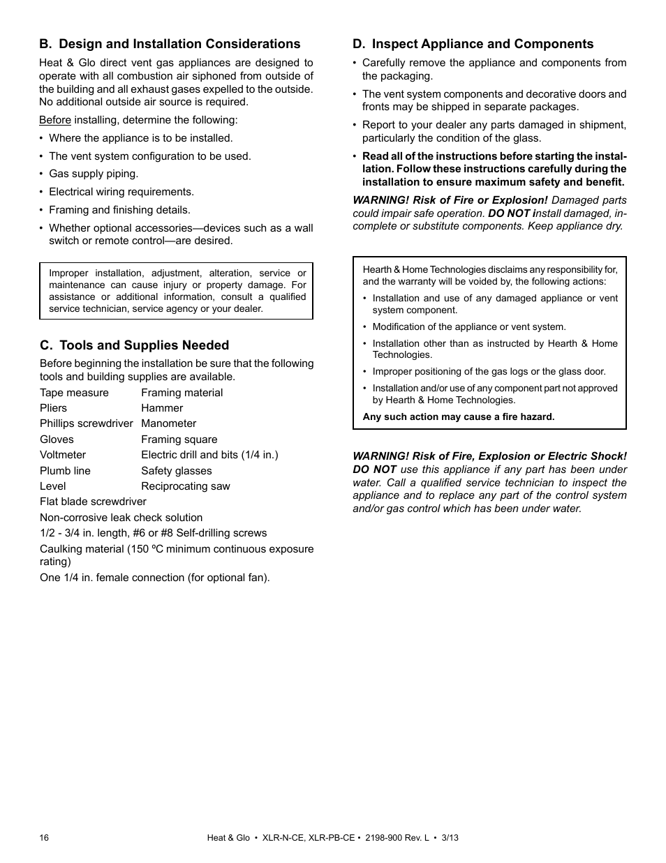 Heat & Glo Fireplace XLR-N-CE User Manual | Page 16 / 65