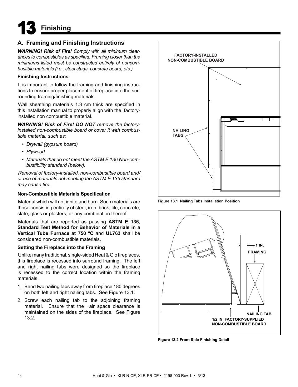 Finishing | Heat & Glo Fireplace XLR-N-CE User Manual | Page 44 / 65
