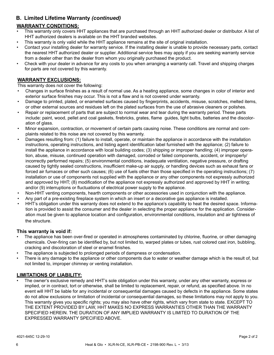 Heat & Glo Fireplace XLR-N-CE User Manual | Page 6 / 65