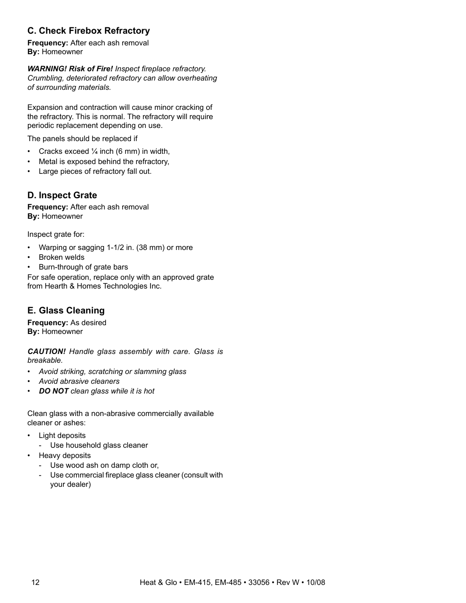 Heat & Glo Fireplace EM-485T User Manual | Page 12 / 52