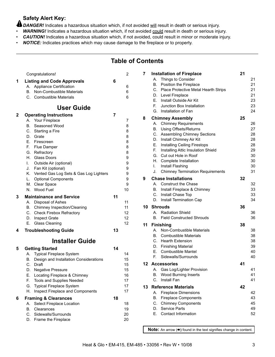 Heat & Glo Fireplace EM-485T User Manual | Page 3 / 52