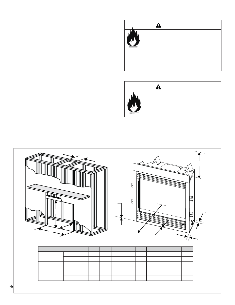 Warning, C. clearances, B. constructing the appliance chase | Heat & Glo Fireplace SL-950TV-D User Manual | Page 10 / 43