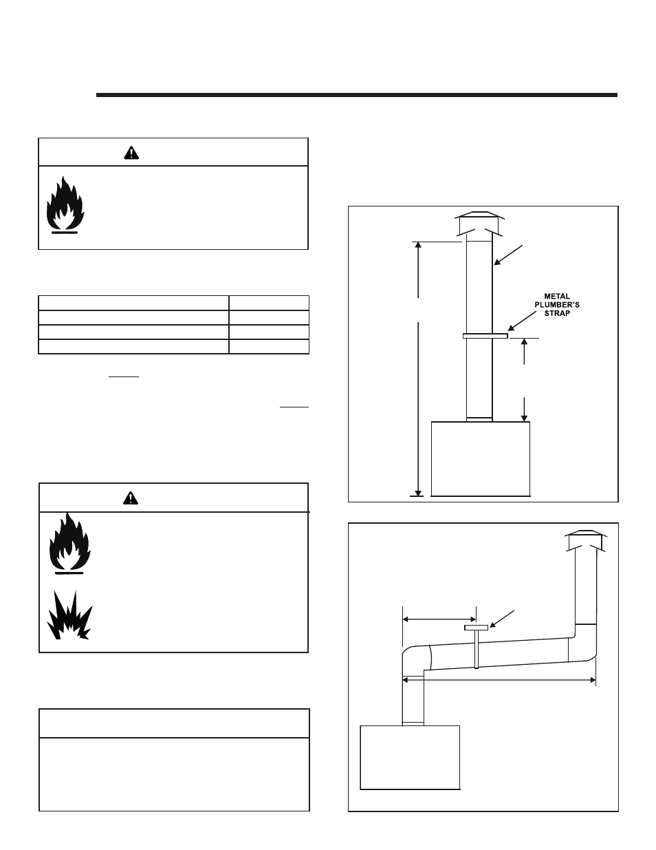 Vent information and diagrams, Caution, Warning | Heat & Glo Fireplace SL-950TV-D User Manual | Page 13 / 43