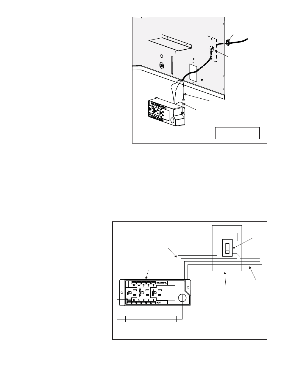 F. wall switch installation for fan (optional), E. junction box installation | Heat & Glo Fireplace SL-950TV-D User Manual | Page 23 / 43