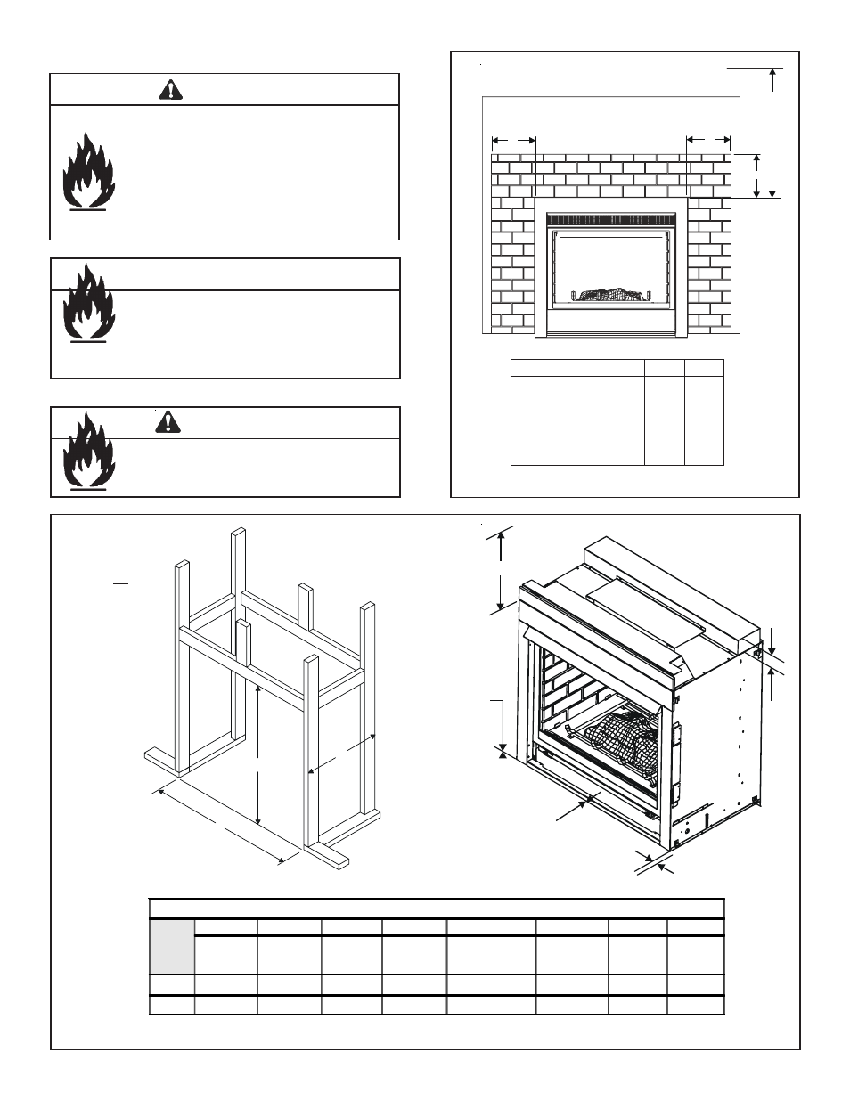 Warning, B. clearances | Heat & Glo Fireplace HEAT & GLO TWILIGHT-II User Manual | Page 7 / 37