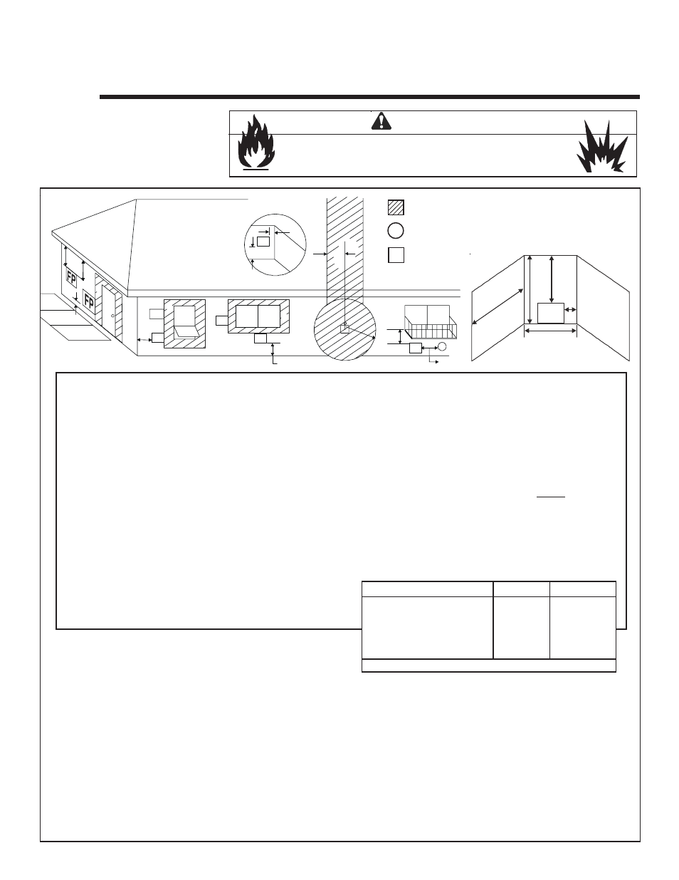 Section 4: termination locations, Termination locations, Warning | A. appliance opening minimum clearances | Heat & Glo Fireplace HEAT & GLO TWILIGHT-II User Manual | Page 9 / 37