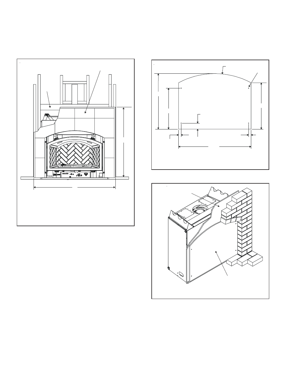 Facing requirements, Figure 31. facing template dimensions, Figure 32. position of board and template | Heat & Glo Fireplace GEM42 User Manual | Page 26 / 29