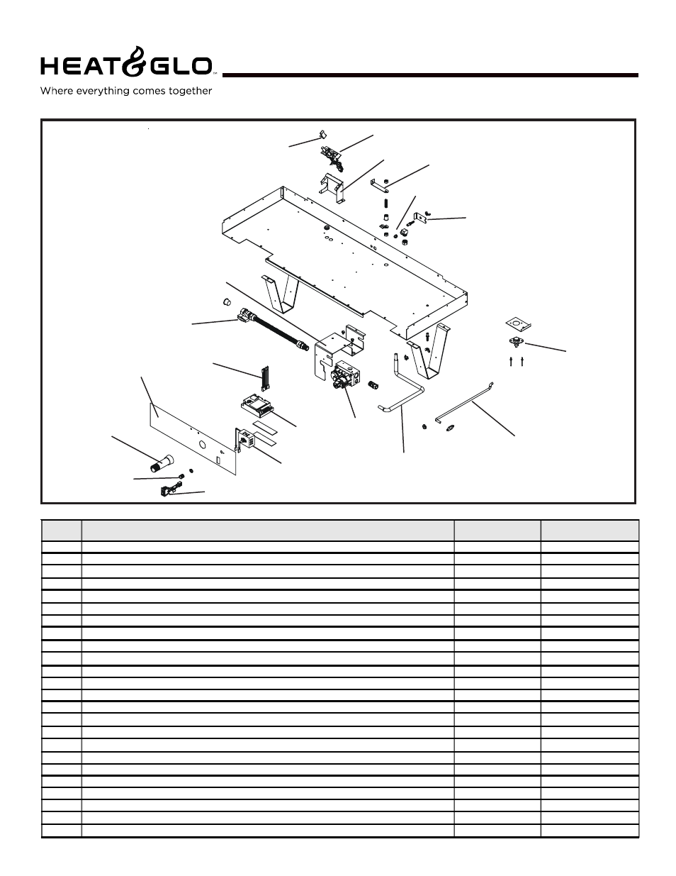Gem42, Service parts | Heat & Glo Fireplace GEM42 User Manual | Page 6 / 29