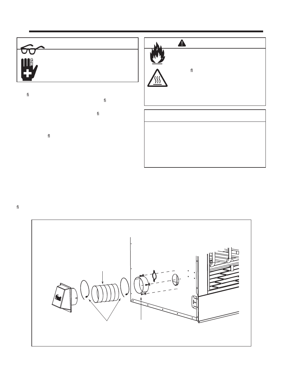 Caution, Installation of fireplace, Warning | Heat & Glo Fireplace EXCLAIM-36T-C User Manual | Page 13 / 46
