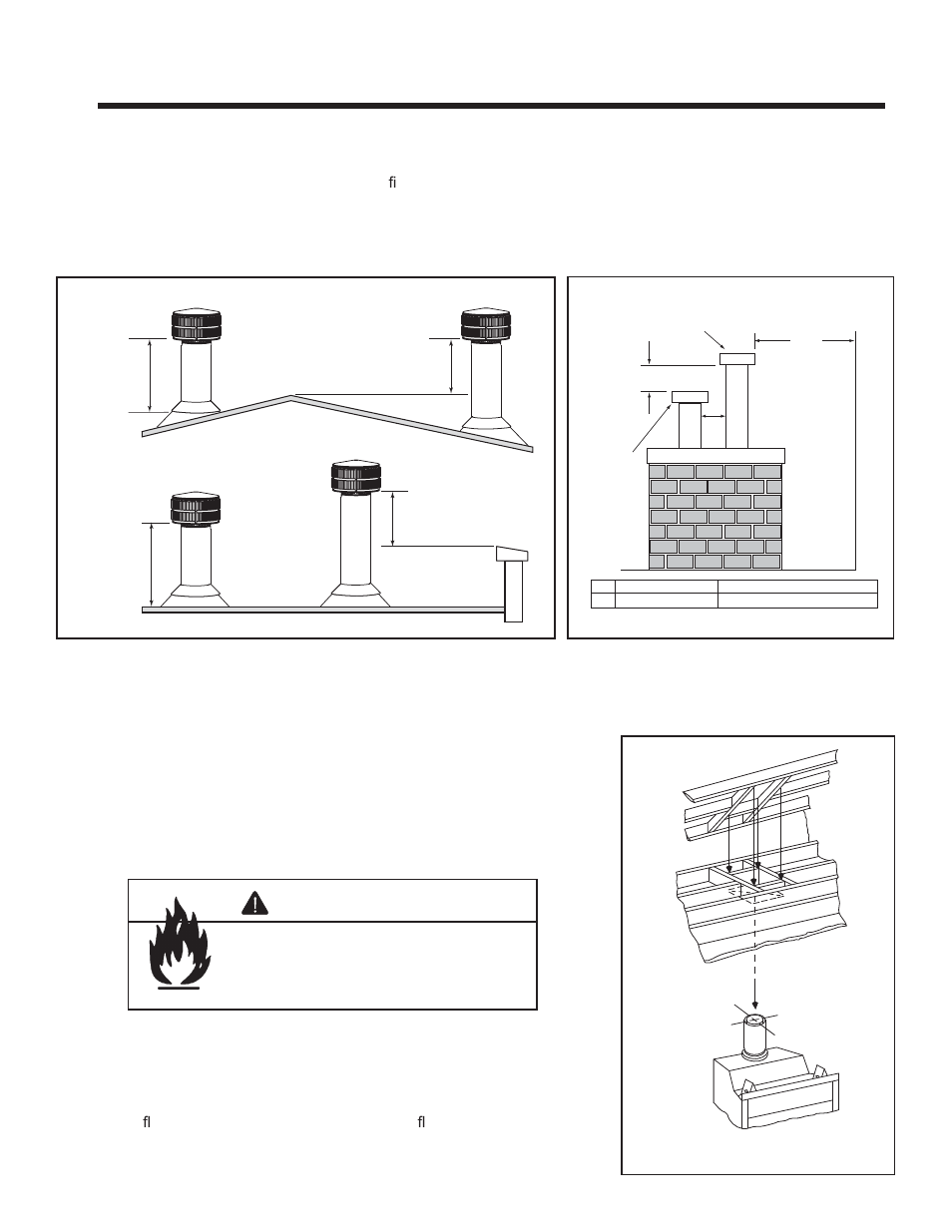 Warning, Complete the enclosure, A. chimney termination | Heat & Glo Fireplace EXCLAIM-36T-C User Manual | Page 21 / 46