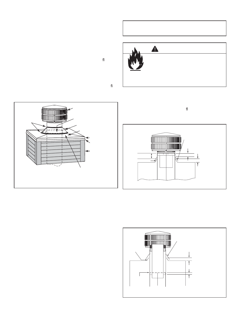 Warning, C. install the termination cap, B. chase top | Heat & Glo Fireplace EXCLAIM-36T-C User Manual | Page 22 / 46