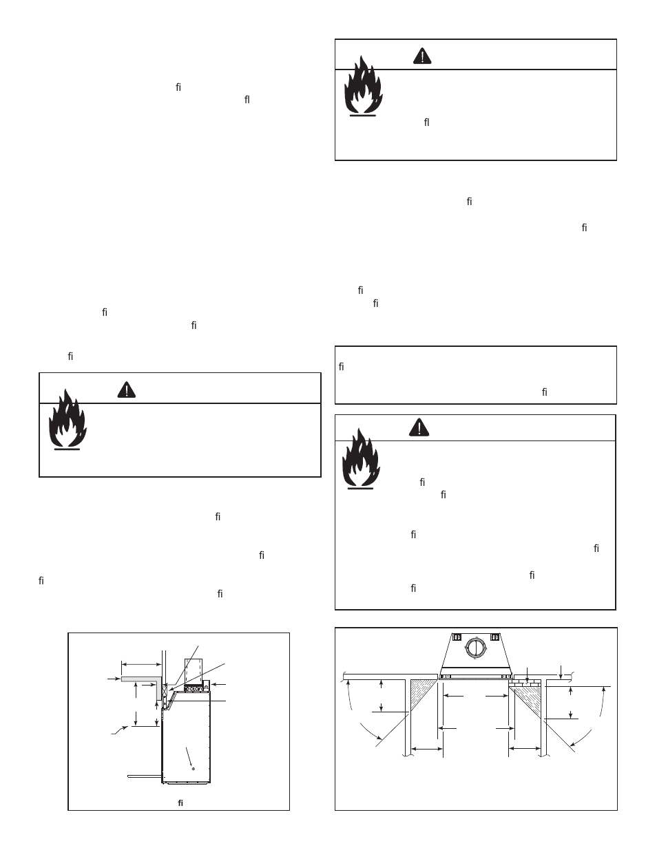 Warning, B. finishing material, D. sidewalls/surrounds | E. glass doors, C. mantel | Heat & Glo Fireplace EXCLAIM-36T-C User Manual | Page 27 / 46