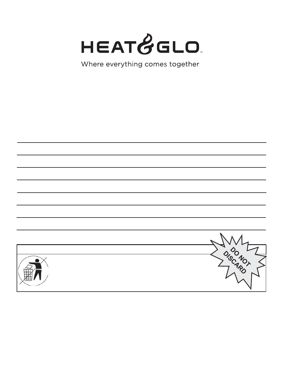 Caution, Do not discard | Heat & Glo Fireplace EXCLAIM-36T-C User Manual | Page 46 / 46